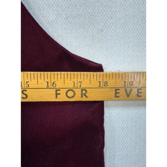 Loft Womens Velvet Strappy Cami Tank Top Size M Burgundy V-Neck Chic Summer - Picture 10 of 13
